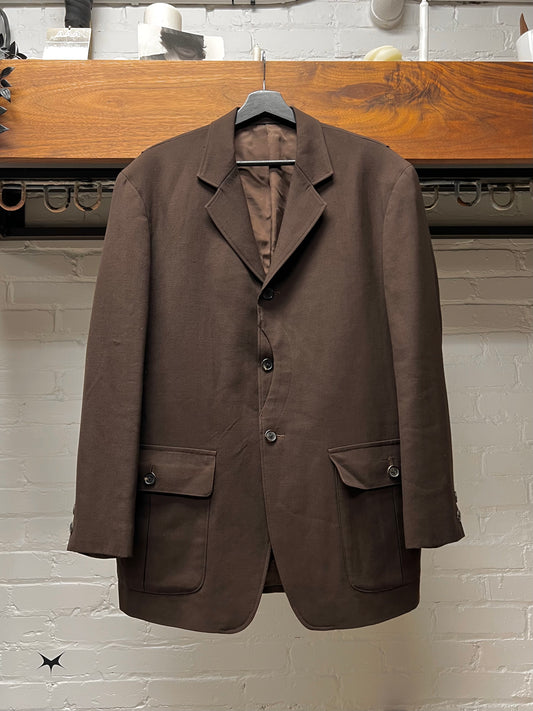 90s Yohji Yamamoto ‘Y’s for Men’ Brown ‘Exposed Button’ Blazer