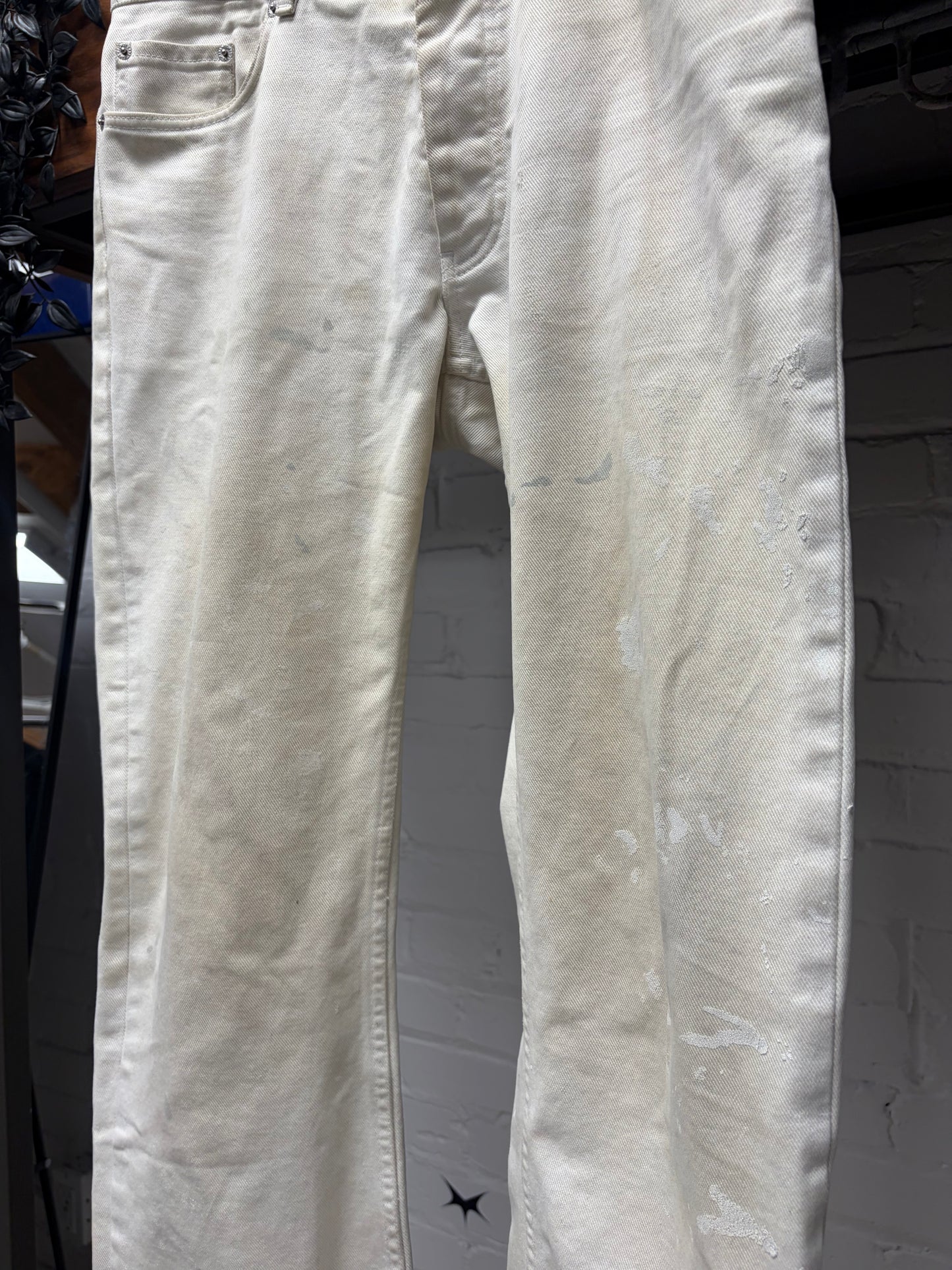 Vintage Helmut Lang ‘Painter’ White Bootcut Denim