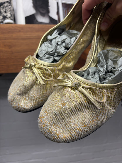 Balenciaga ‘Leopold’ Men’s Gold Ballerina Flat Low Top Sneakers