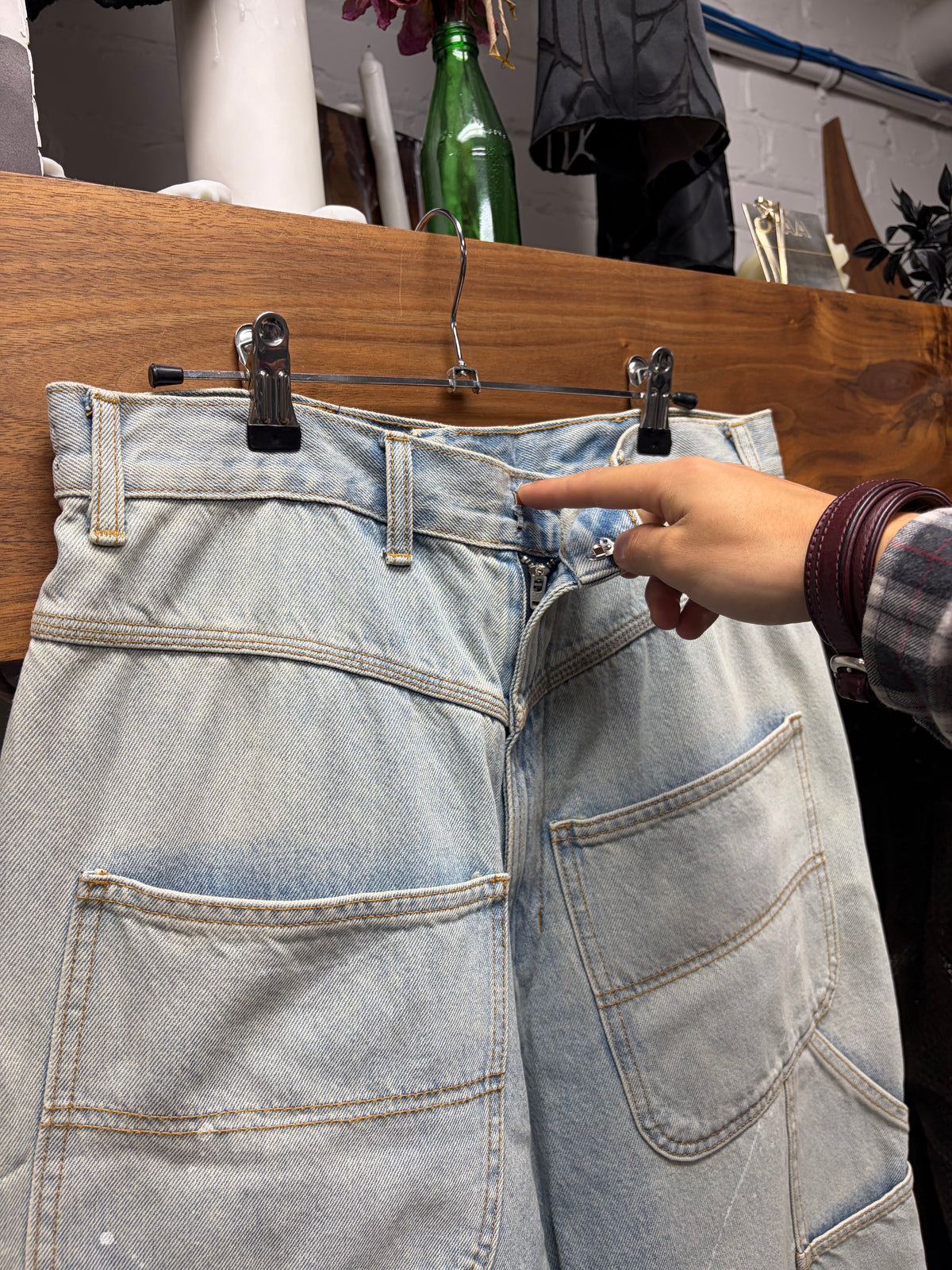 Project G/R Reversible ‘Backwards’ Light Wash Blue Carpenter Double Knee Denim