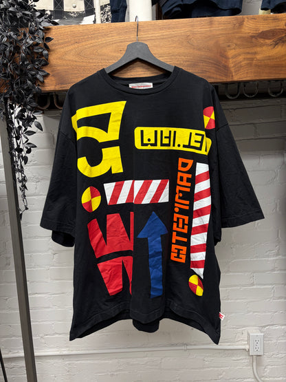 Walter Van Beirendonck ‘Logo Print’ Black Oversized T-Shirt