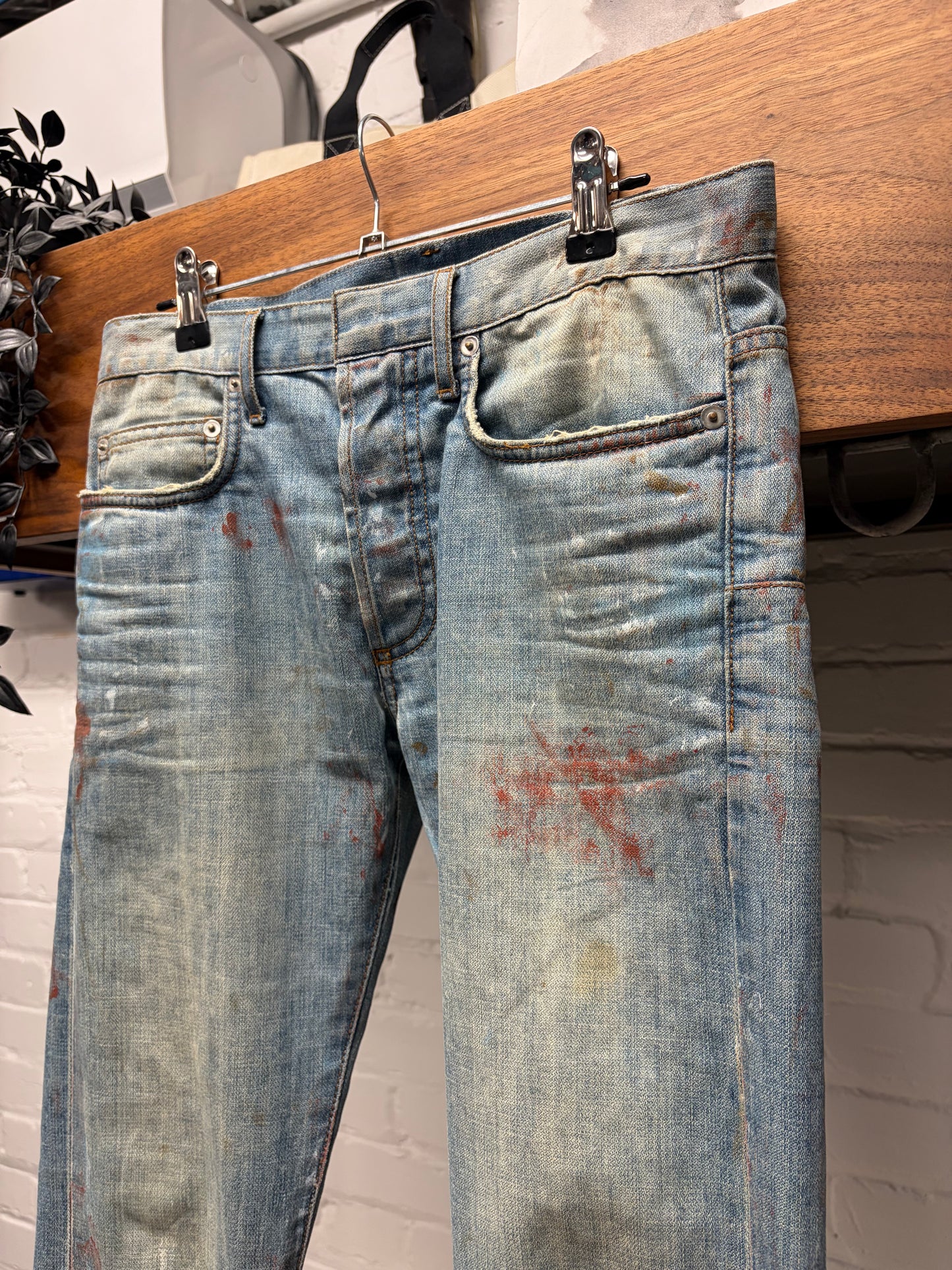 SS2010 Dior Homme by Kris Van Assche ‘Wildcat’ Unaltered Blood Splatter Jeans