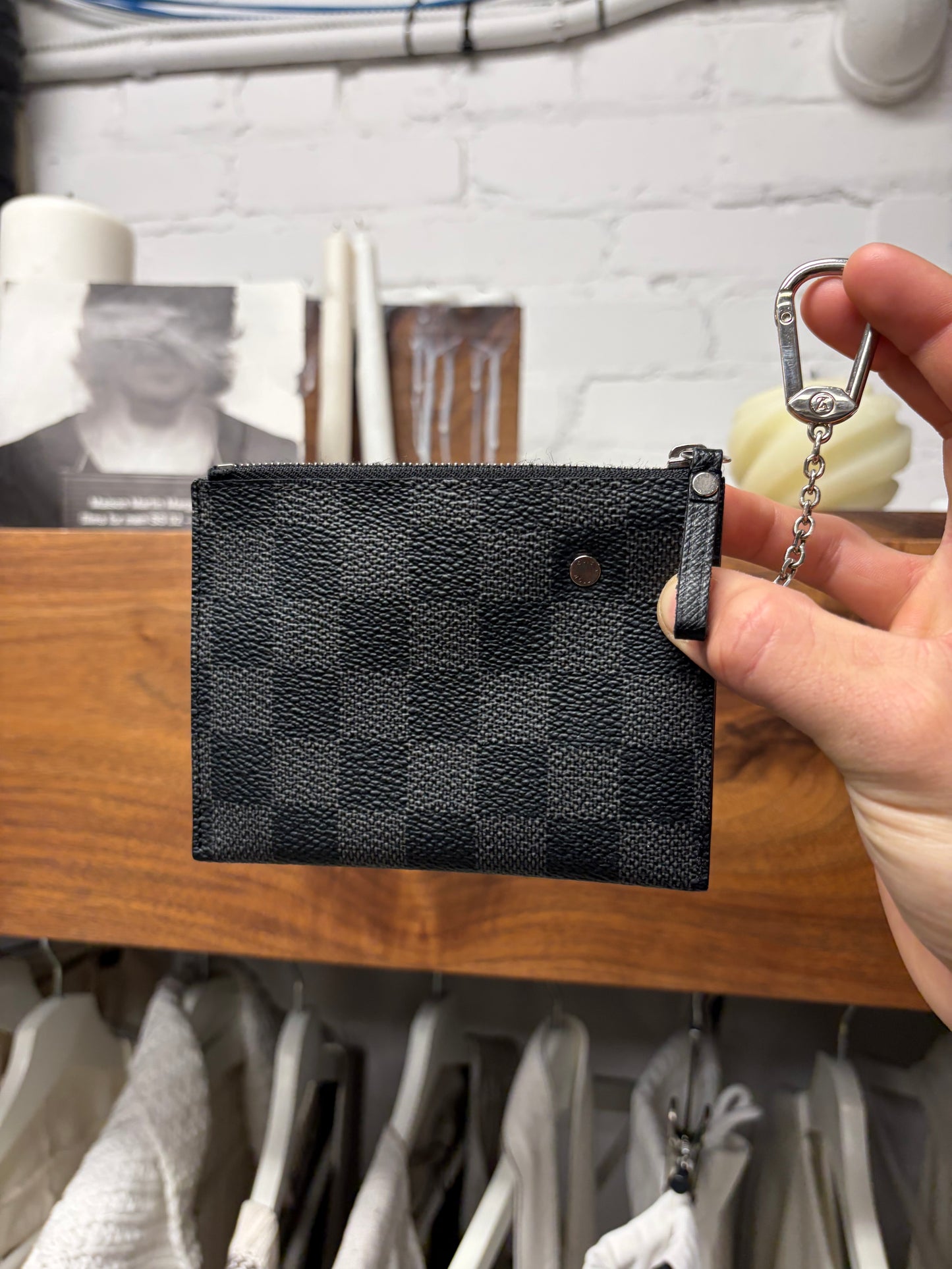 Louis Vuitton Damnier ‘Cles Pochette’ Leather Coin Wallet with Keychain
