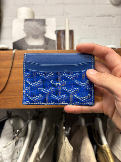 Goyard ‘Saint Sulpice’ Blue Leather Cardholder Wallet