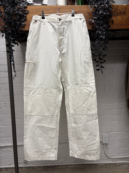 2024 Maison Margiela ‘Double Knee’ White Straight Leg Cargo Denim