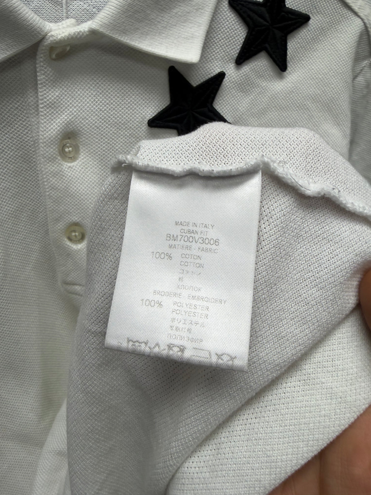 Givenchy ‘Star Patch’ White/Black Embroidered Cotton Polo