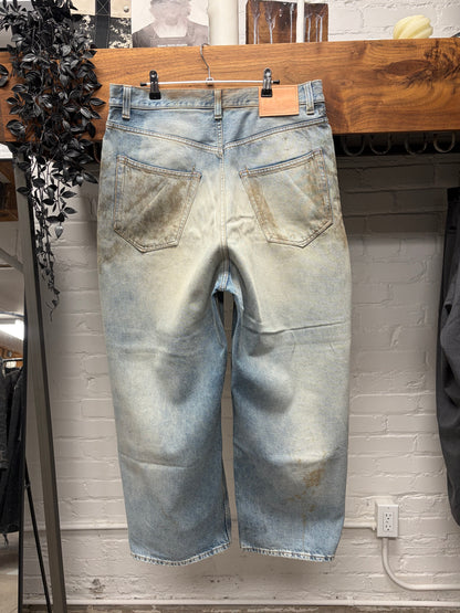 Acne Studios Mud Wash ‘Super Baggy’ Blue Wide Leg Denim