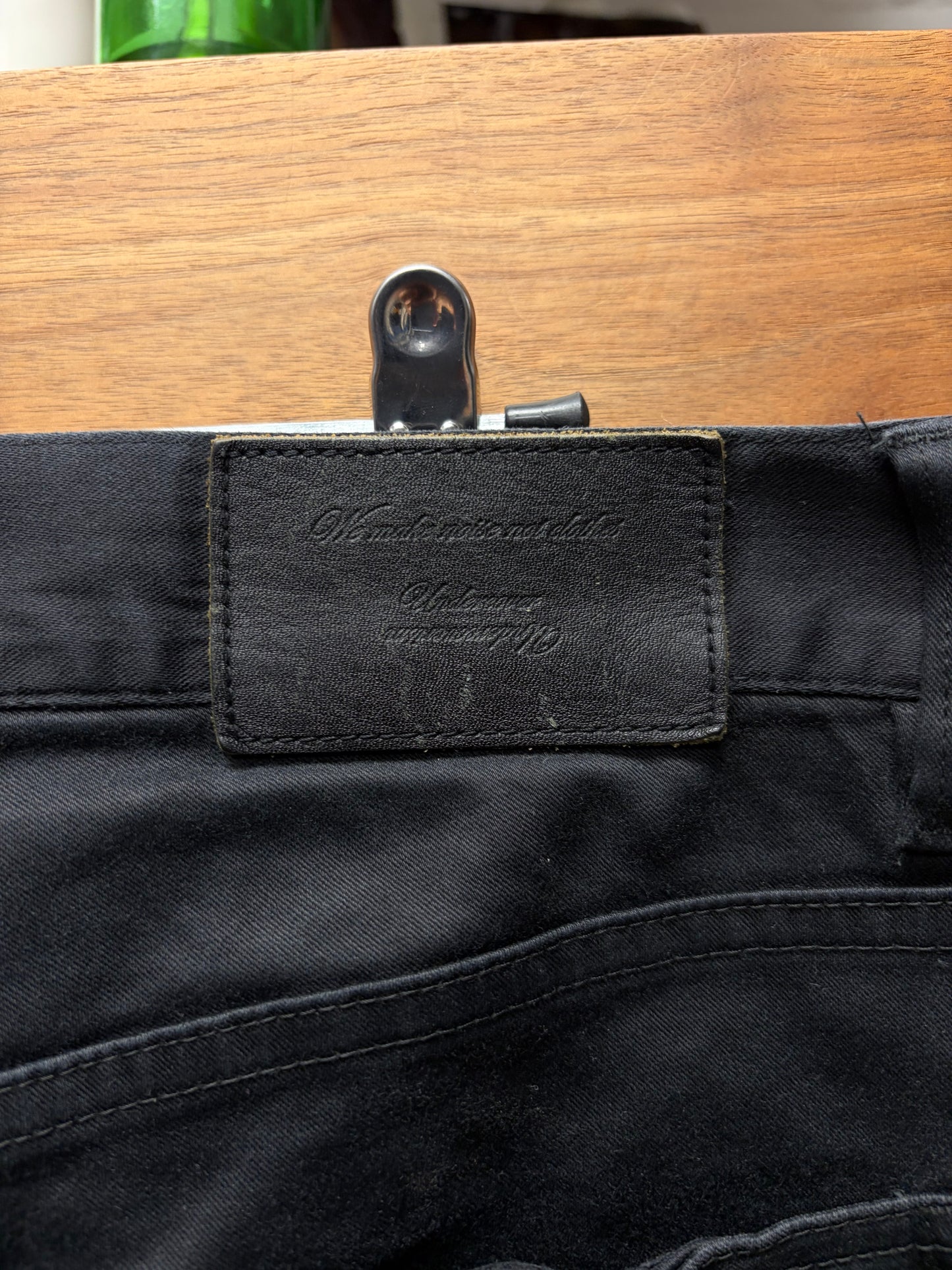 Undercover ‘Patti Smith’ Bolt Embroidered Logo Black ‘Released Hem’ Black Skinny Jeans