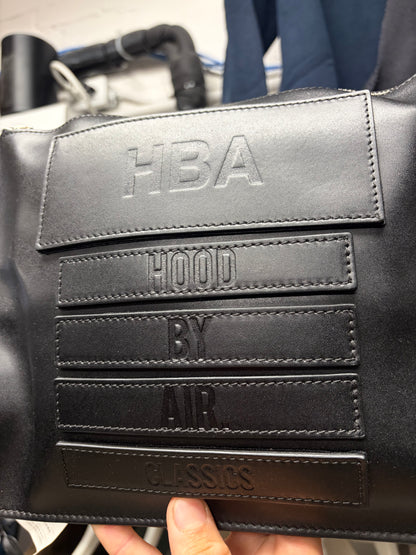 Hood By Air ‘Classics’ Embossed  Black Leather Square Pouch