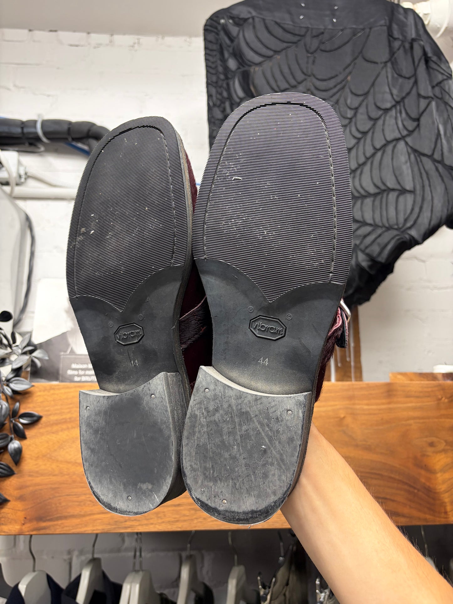 Our Legacy Bordeaux Pony-Hair ‘Camion’ Mules