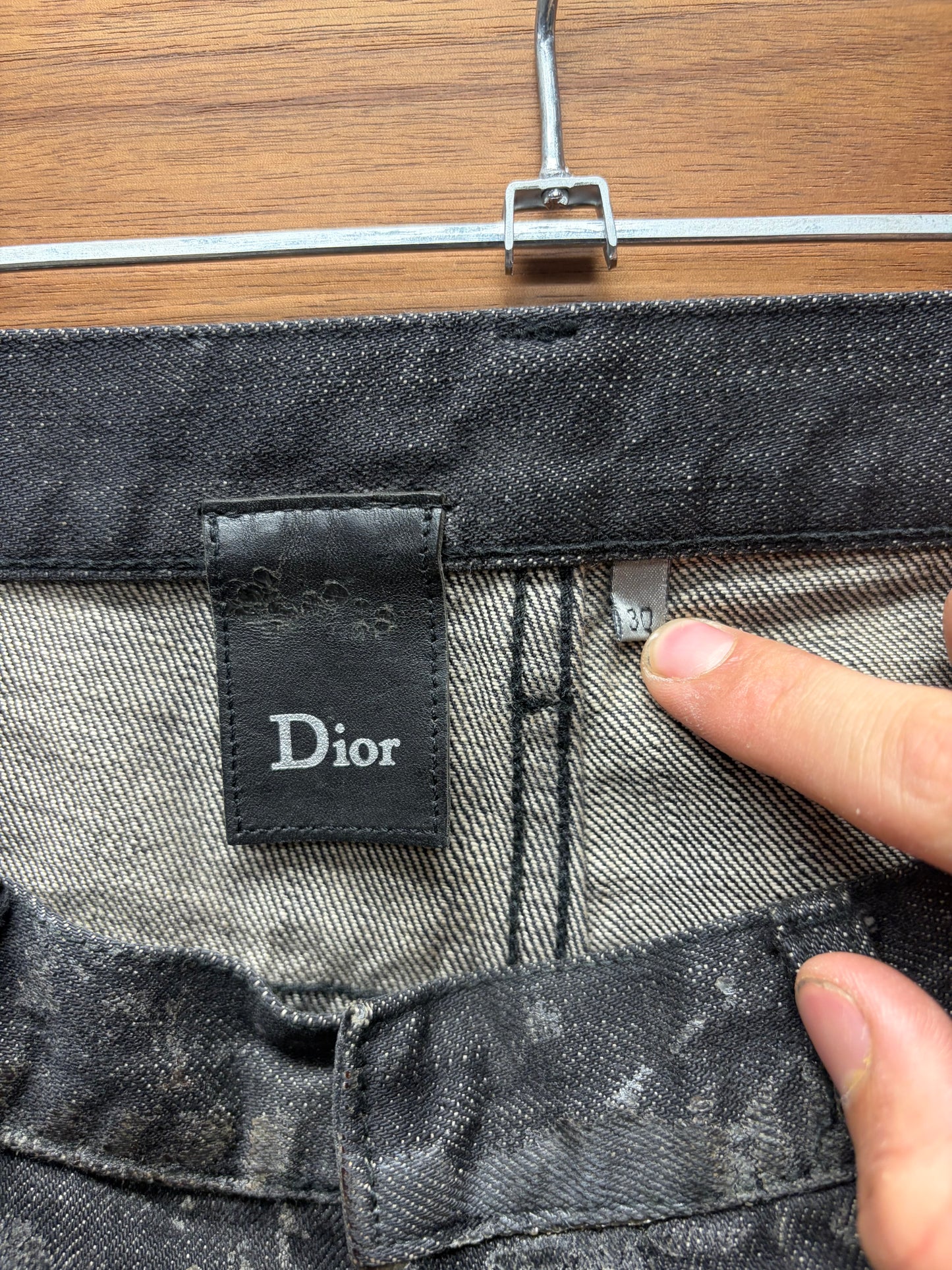 AW2008 Dior Homme ‘Luster’ Waxed Black Skinny Jeans