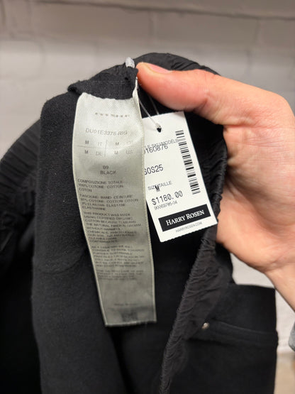 Rick Owens ‘Bela’ Front-Zip Black Wide Leg Drawstring Sweatpants