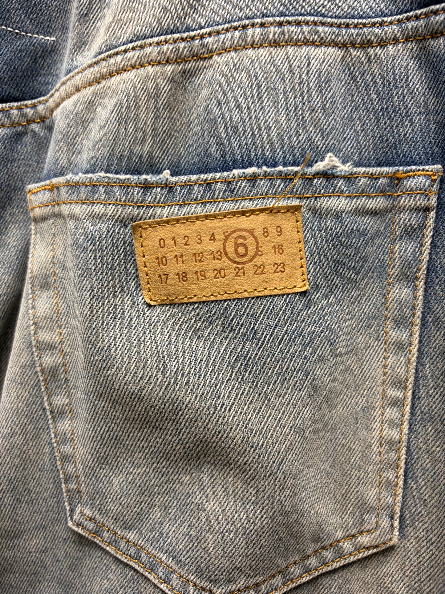 2025 Maison Margiela Dirt Washed Blue ‘Raw Hem’ Baggy Denim