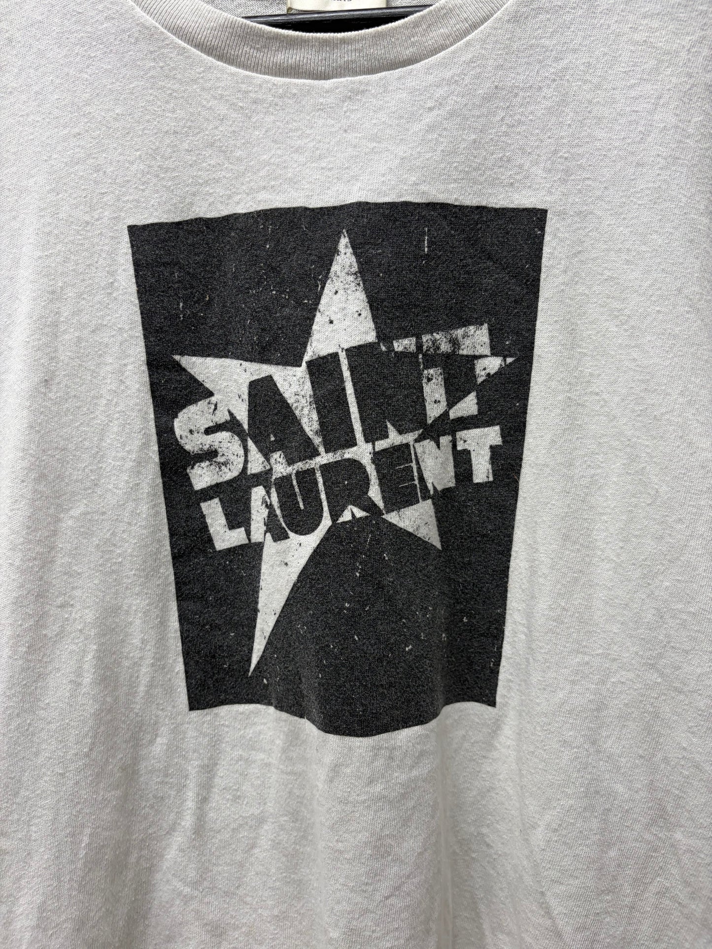 2019 Saint Laurent ‘Star Logo’ White Graphic T-Shirt