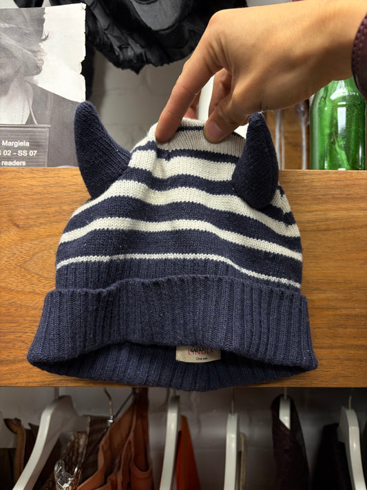 2014 Jean Paul Gaultier x Lindex Striped ‘Devil Horned’ Ribbed Knit Beanie