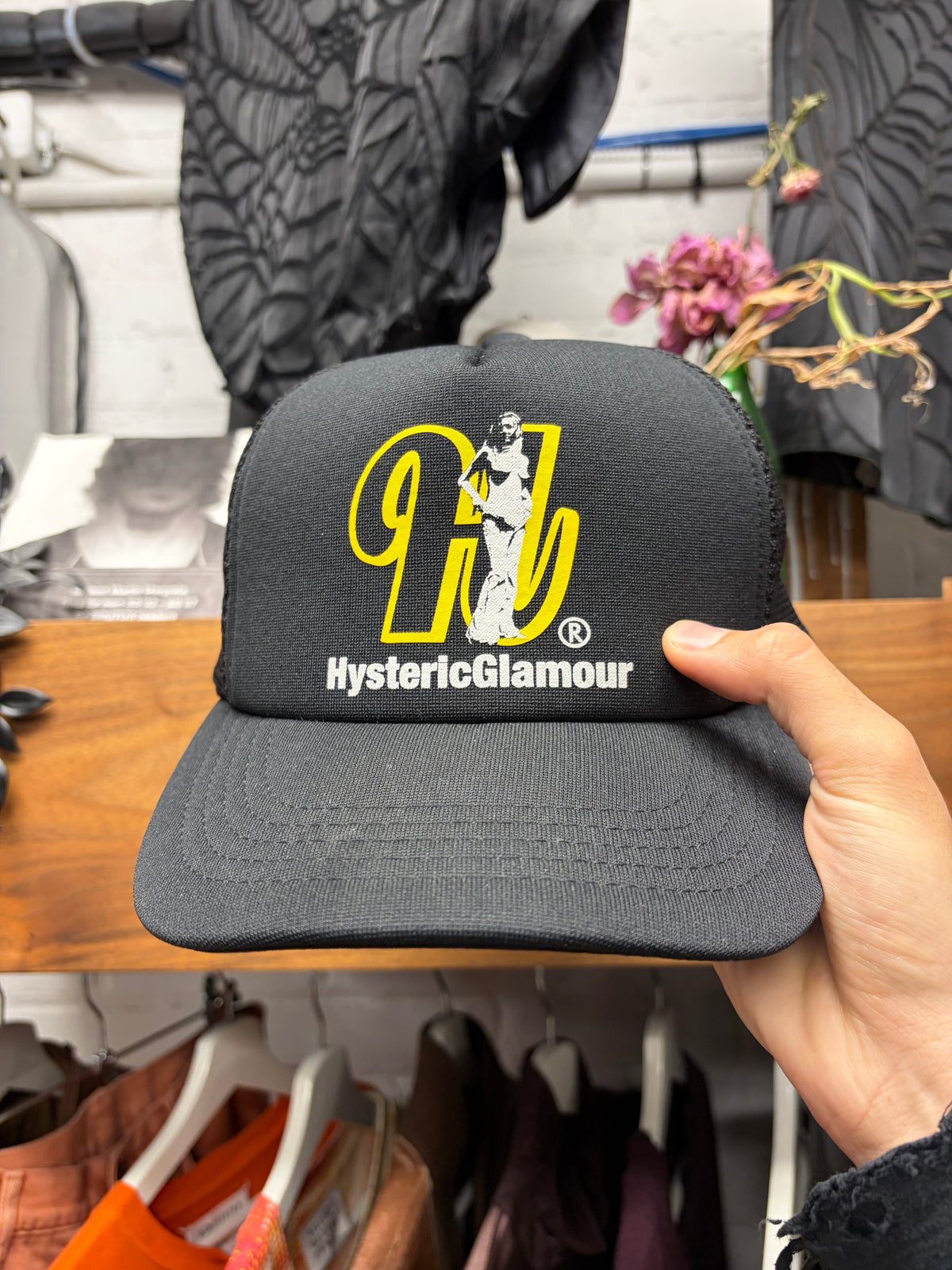 Hysteric Glamour ‘H-Girl’ Black/Yellow Trucker Hat