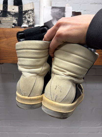 Rick Owens ‘Short Tongue’ Geobasket Black/Milk Sneakers