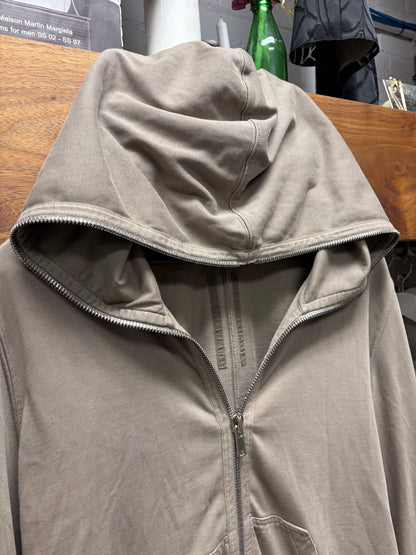 Rick Owens ‘Gimp’ Dust Brown Full-Zip Up Hoodie