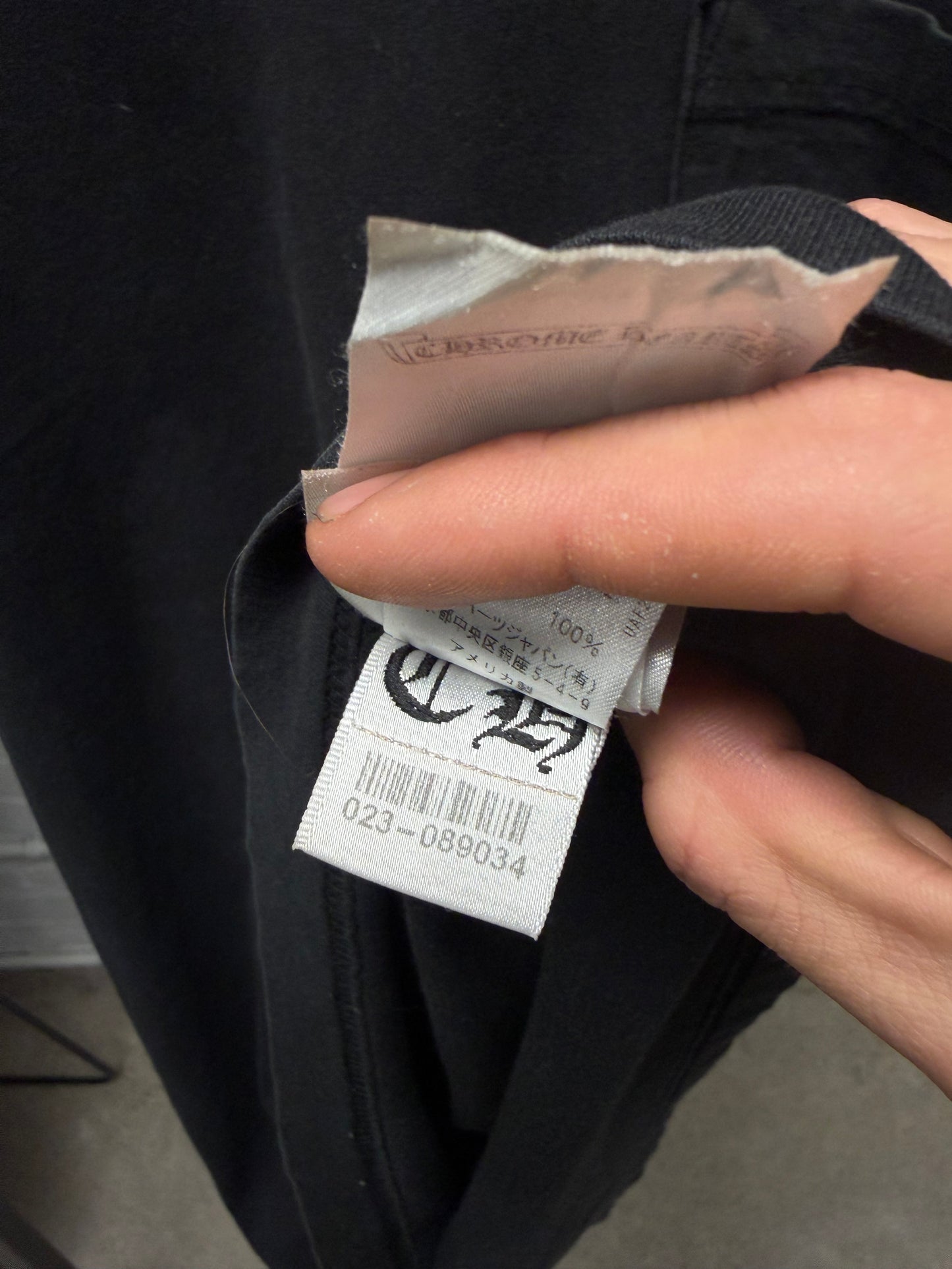 Vintage Chrome Hearts ‘Script Logo’ / Cross Back Faded Black Graphic T-Shirt