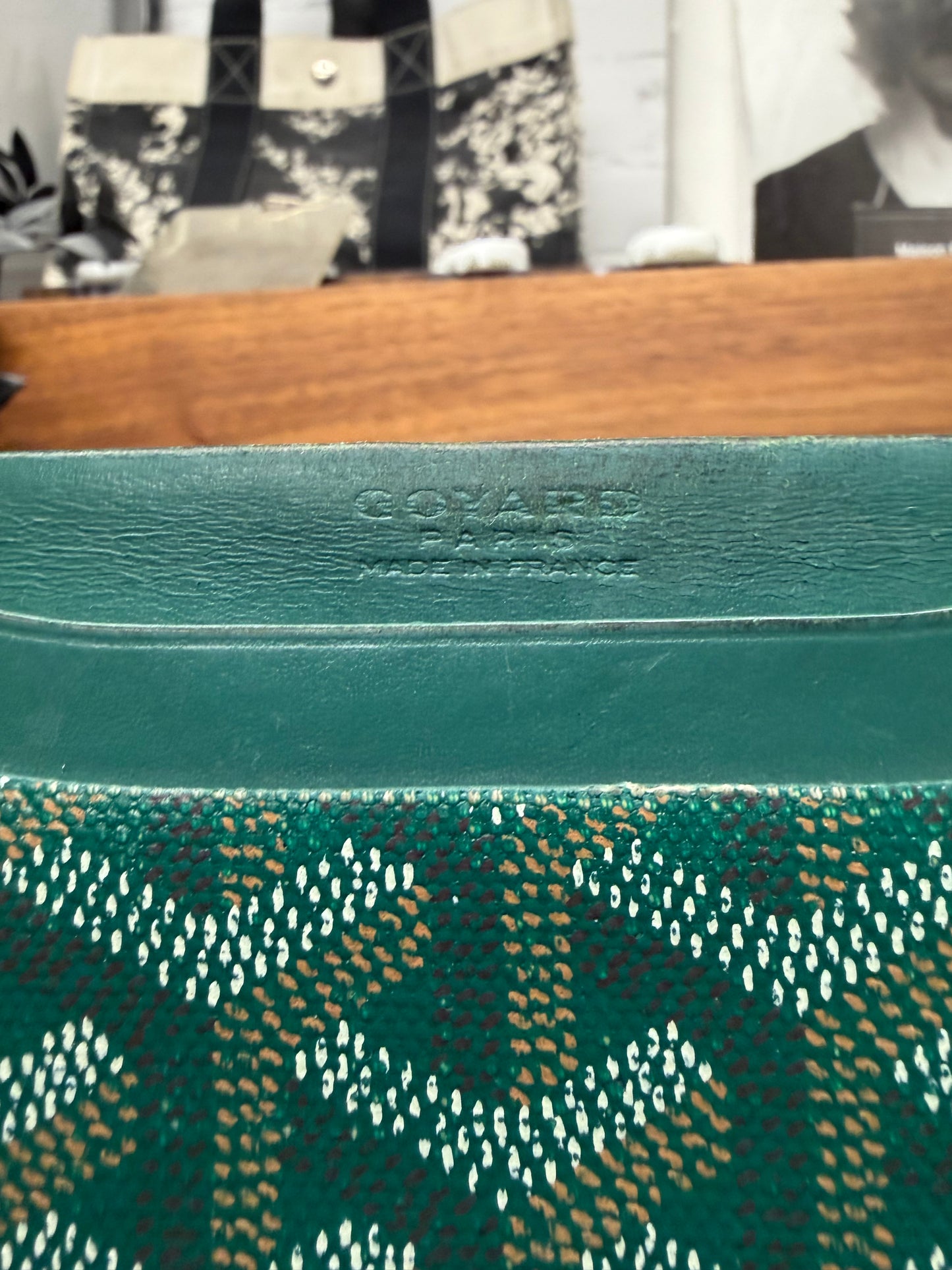 Goyard ‘Saint Sulpice’ Green Monogram Leather Cardholder Wallet