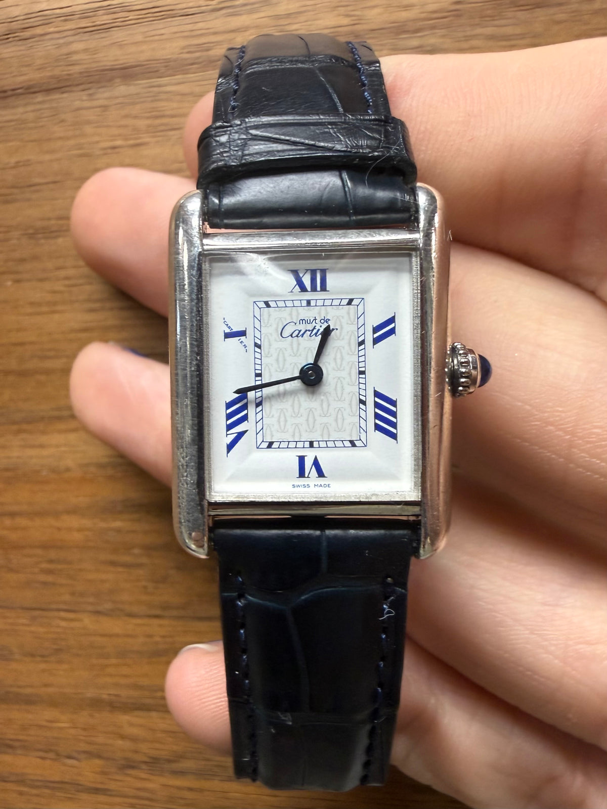 Cartier Tank Must De Roman Dial Re 690006 Sapphire Watch