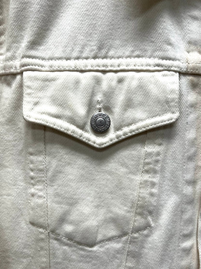 Vintage 1998 Helmut Lang White ‘Sanded Denim’ Trucker Jacket