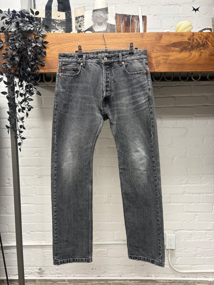 2021 Balenciaga Washed Black Straight Leg Denim
