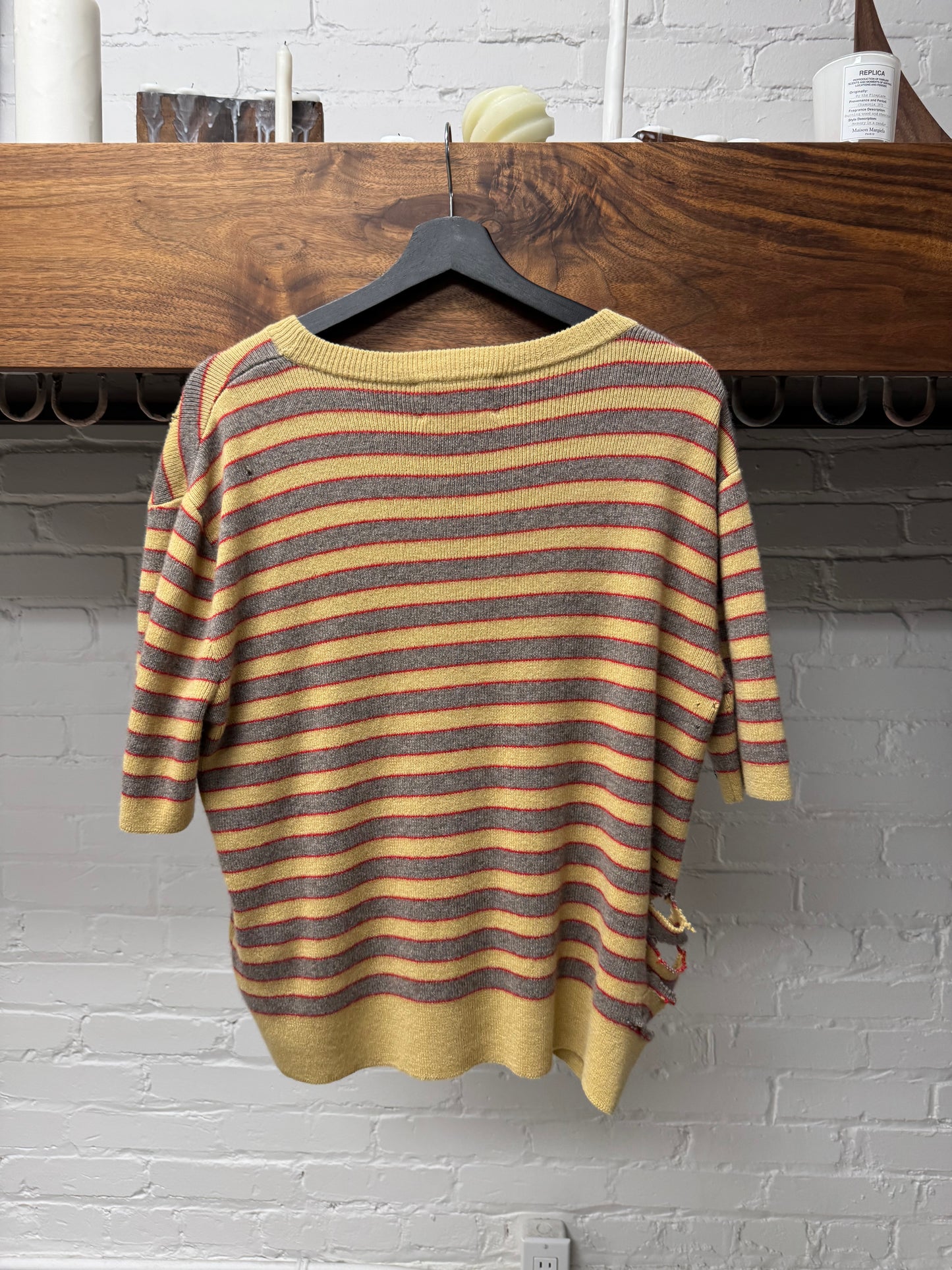 SS2024 Enfants Riches Deprimés Cashmere Short Sleeve Striped Knit Sweater