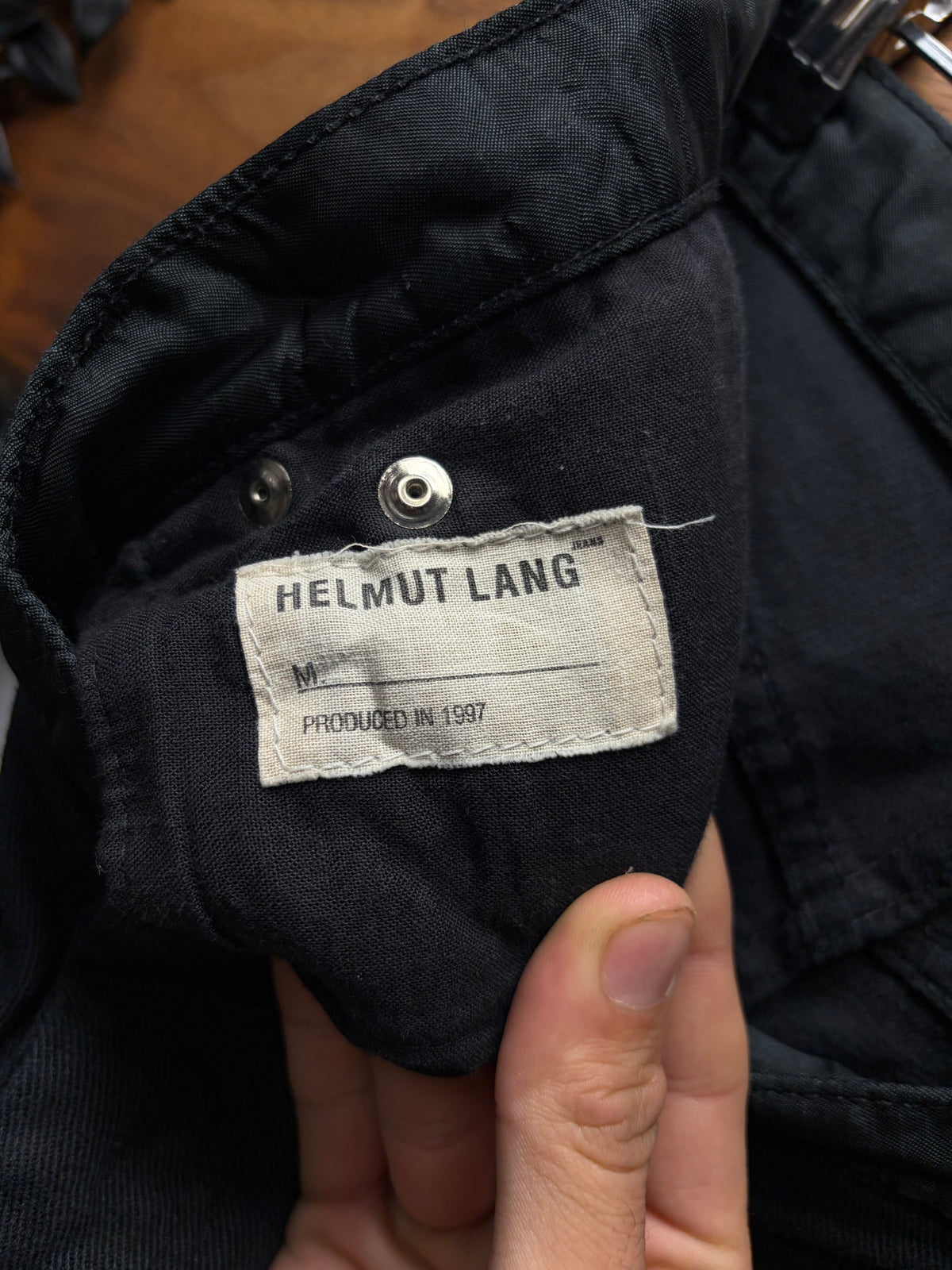 1997 Helmut Lang ‘Cummerbund’ Switching Waistband Black Skinny Jeans