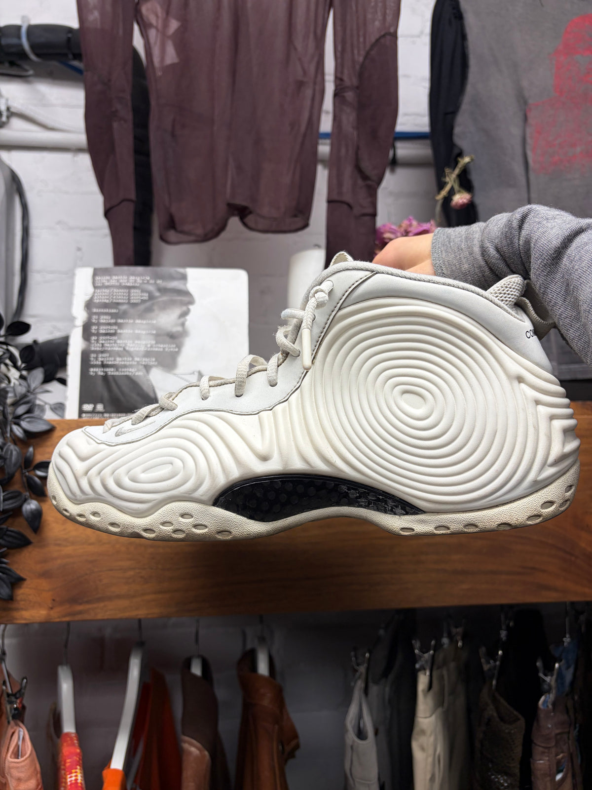 2021 Comme Des Garçons Homme Plus x Nike ‘Foamposite’ White High Top Sneakers