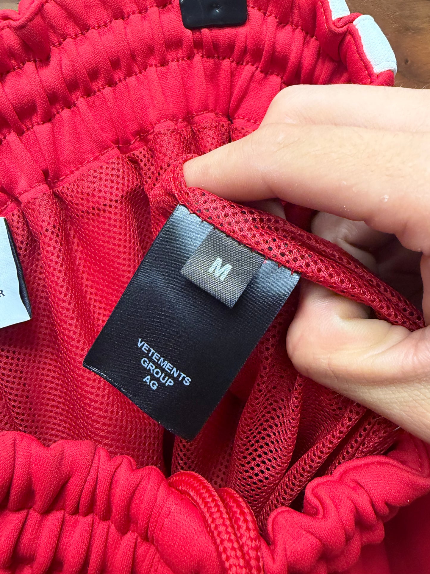 Vetements Red/White Striped Drawstring Track Pants