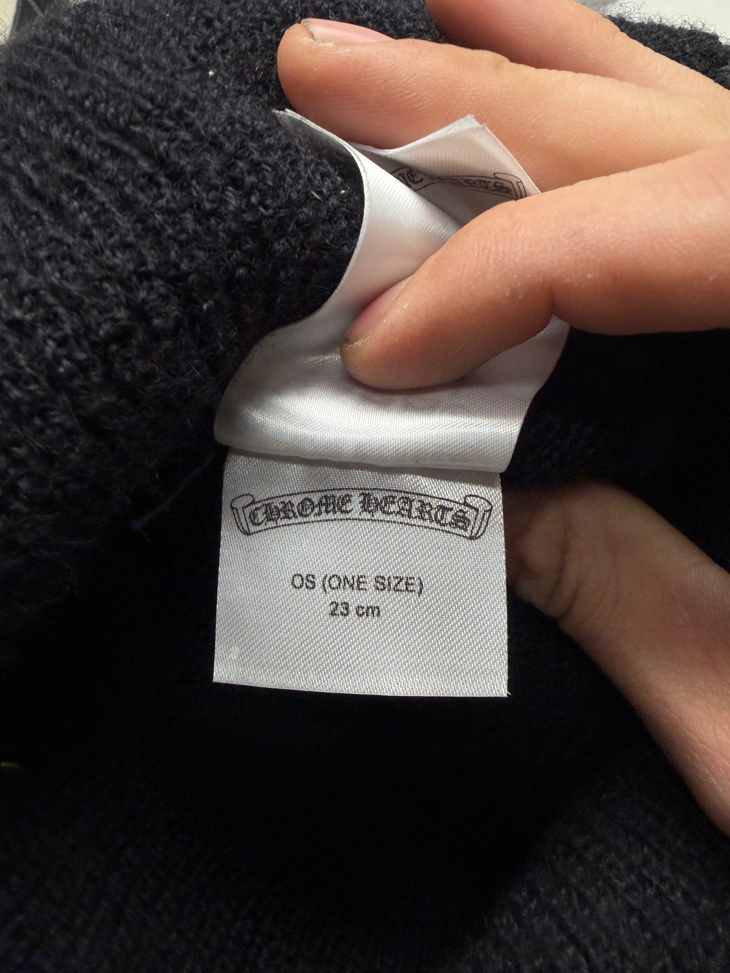 Chrome Hearts Plus Cross Ribbed Black Beanie