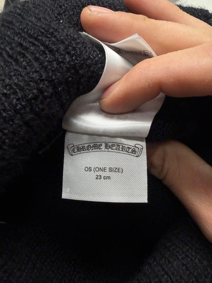 Chrome Hearts Plus Cross Ribbed Black Beanie