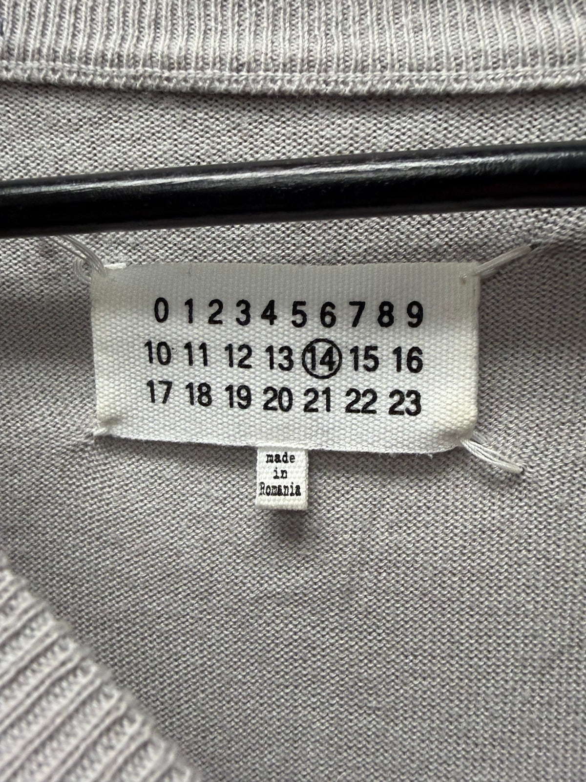 SS2020 Maison Margiela Grey Wool Knit Sweater with Suede Elbow Patches