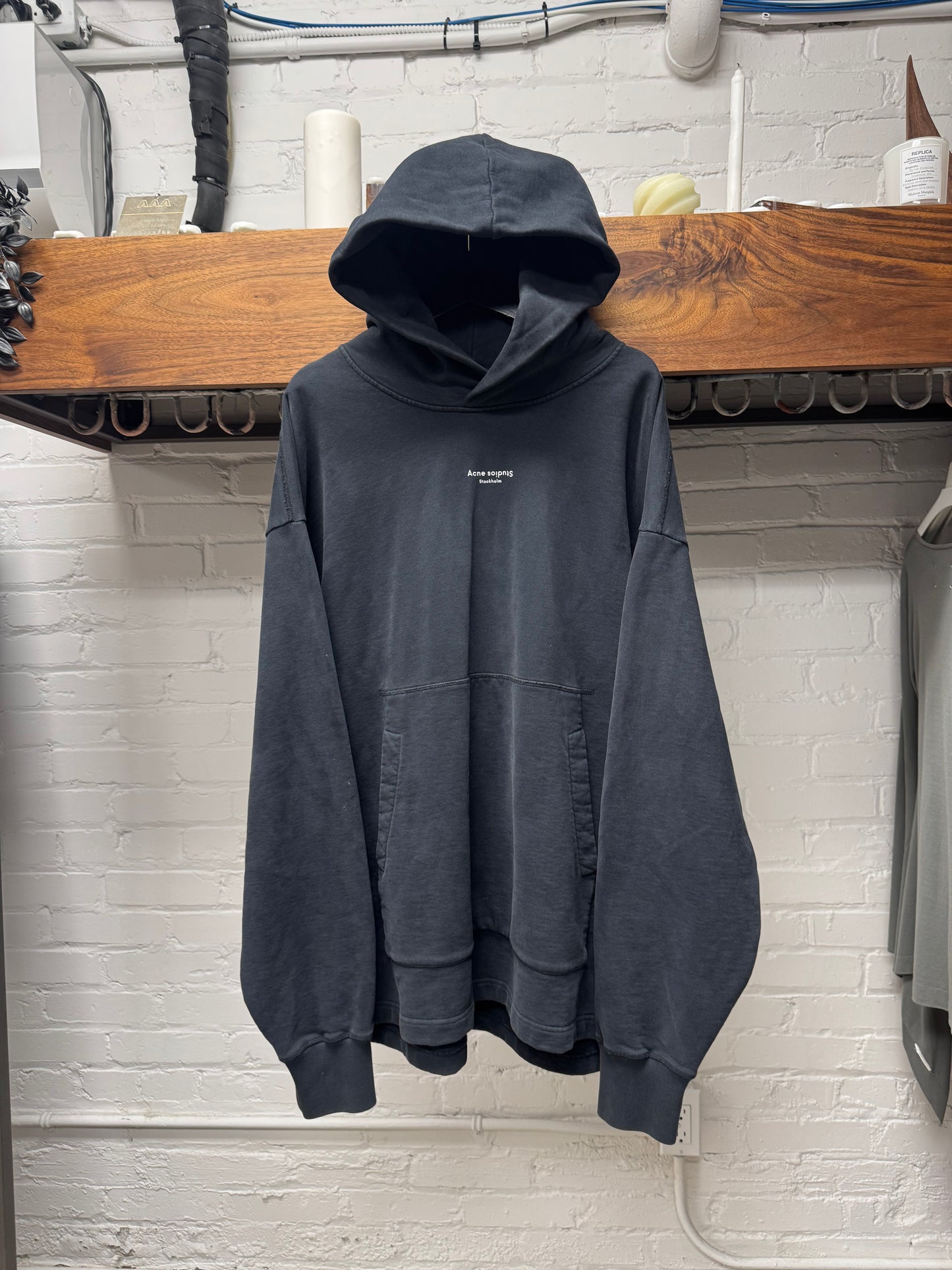 Acne Studios ‘Stockholm Logo’ Black Heavy Cotton Hoodie
