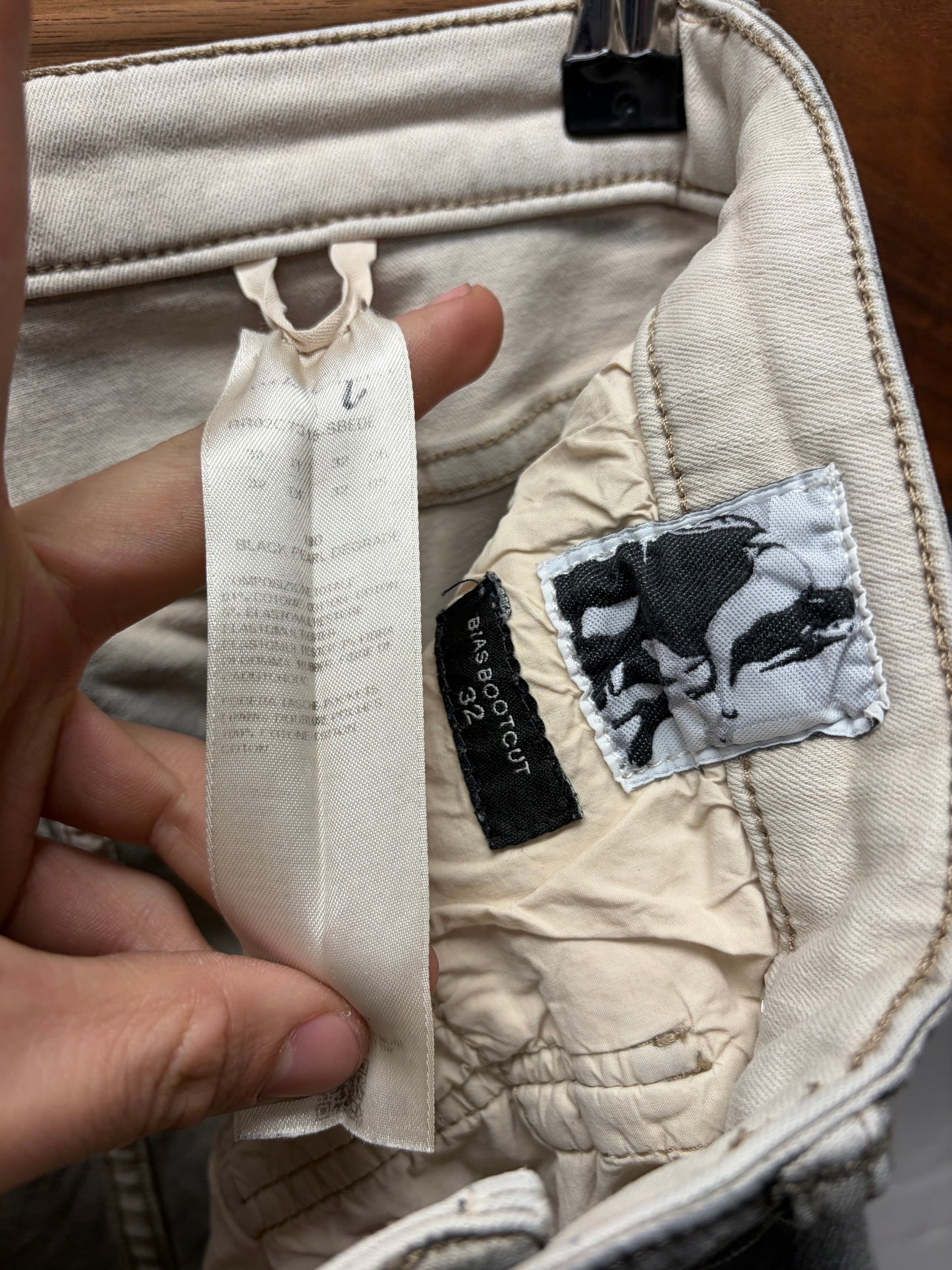 Rick Owens ‘Bias Cut’ Black/Pearl Degrade Flared Cut Denim