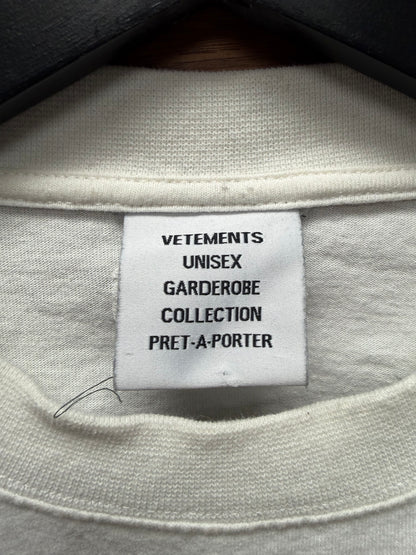 Vetements ‘Friends’ Parody Embroidered Logo White Oversized T-Shirt