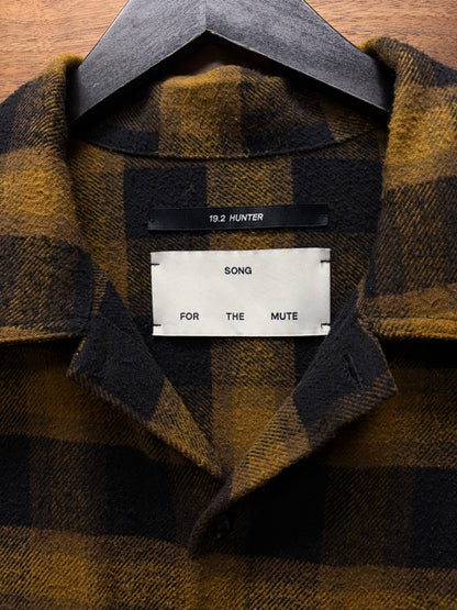 AW2019 Song For The Mute Yellow/Black Shadow Plaid ‘Hunter’ Flannel Shirt