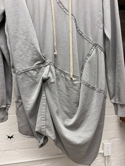 Rick Owens Stone ‘Mishaped’ Asymmetric Stone Drawstring Hoodie