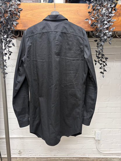 SS2016 Rick Owens ‘Cyclops’ Black Flap Pocket Cotton Outershirt