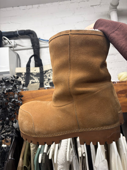 Balenciaga ‘Alaska’ Brown Suede/Shearling Mid Top Boots