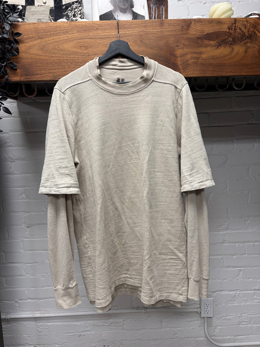 Rick Owens ‘Hustler’ Pearl Double Layered Long Sleeve Shirt