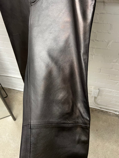 Early 2000s Helmut Lang Brown Lambskin Leather Trousers