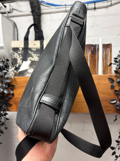 2006 Dior Homme by Hedi Slimane Waxed Black Crossbody Messenger Bag