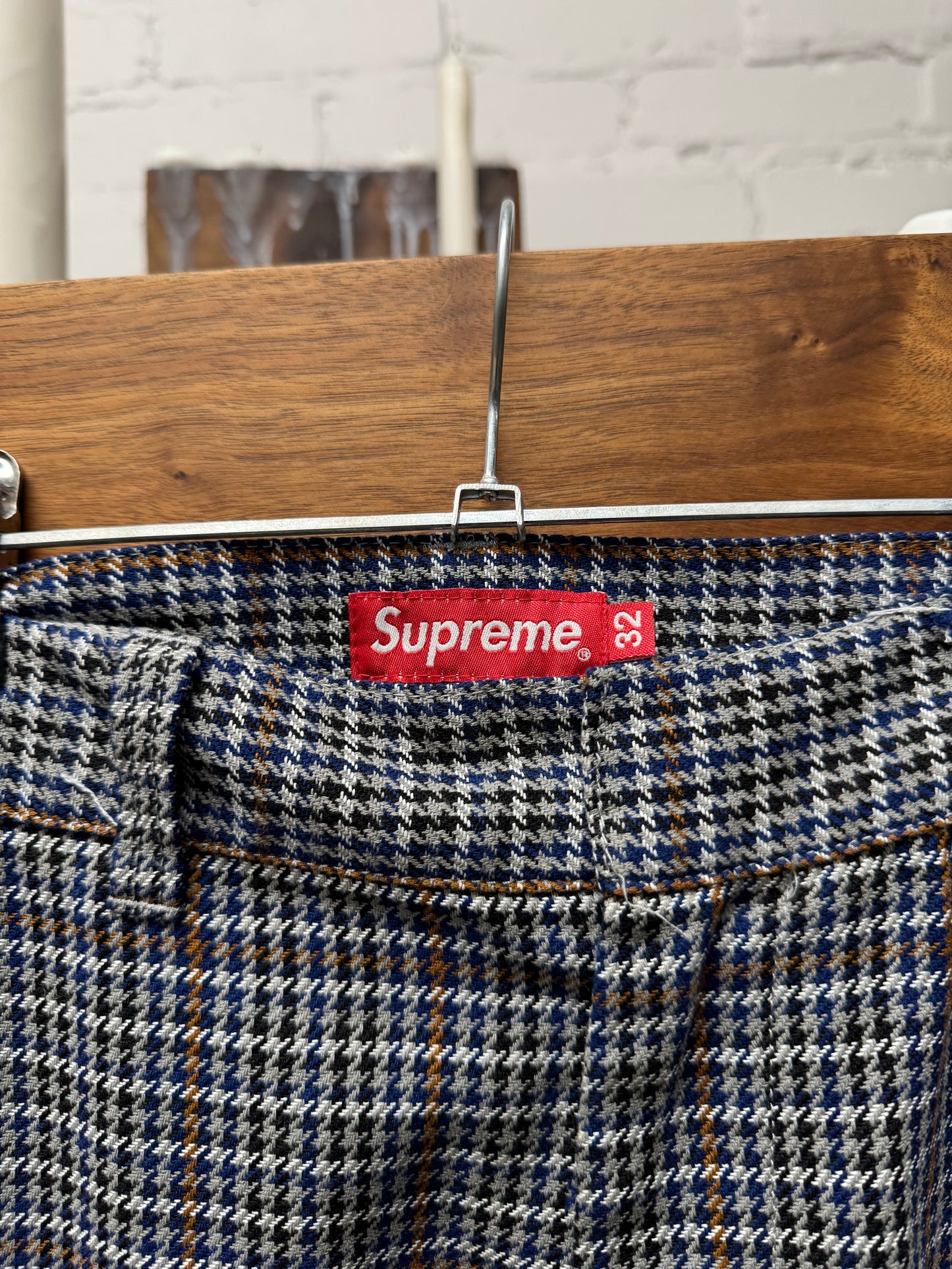 SS2018 Supreme Houndstooth Work Pants