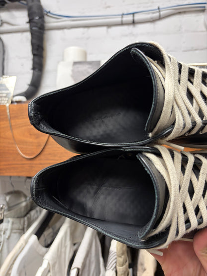 Rick Owens ‘Ramones’ Black/Milk Leather Low Top Sneakers