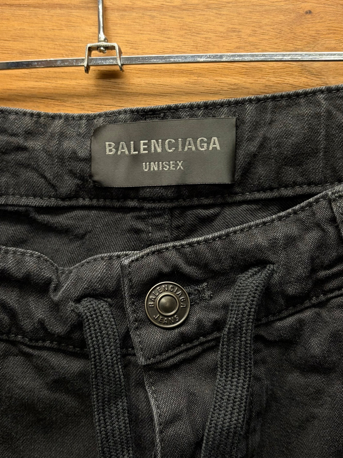 2023 Balenciaga ‘Skater’ Black Wide Leg Drawstring Denim