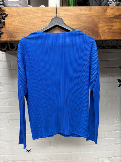 Issey Miyake Pleats Please Blue Long Sleeve Shirt