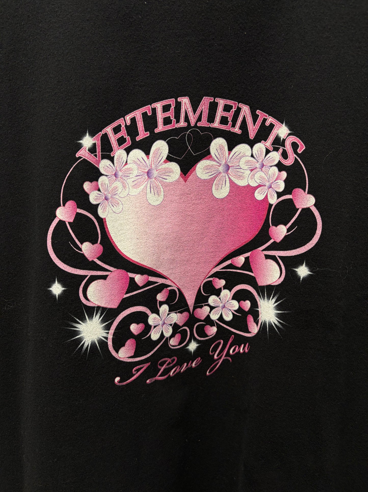 AW2020 Vetements ‘Valentine’ Black Heart Oversized Graphic T-Shirt