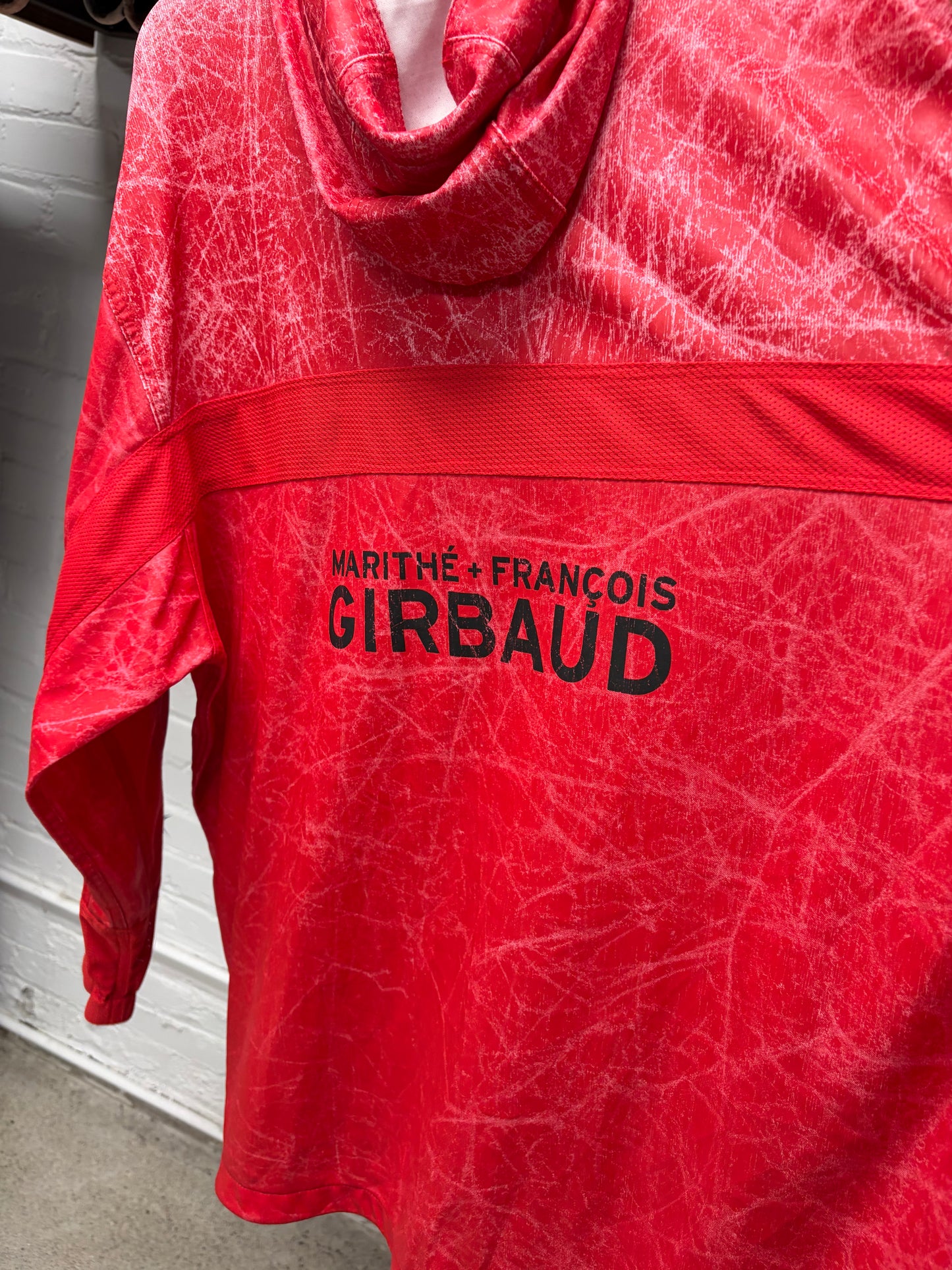Vintage Marithe Francois Girbaud Hooded Red Oversized Track Jacket